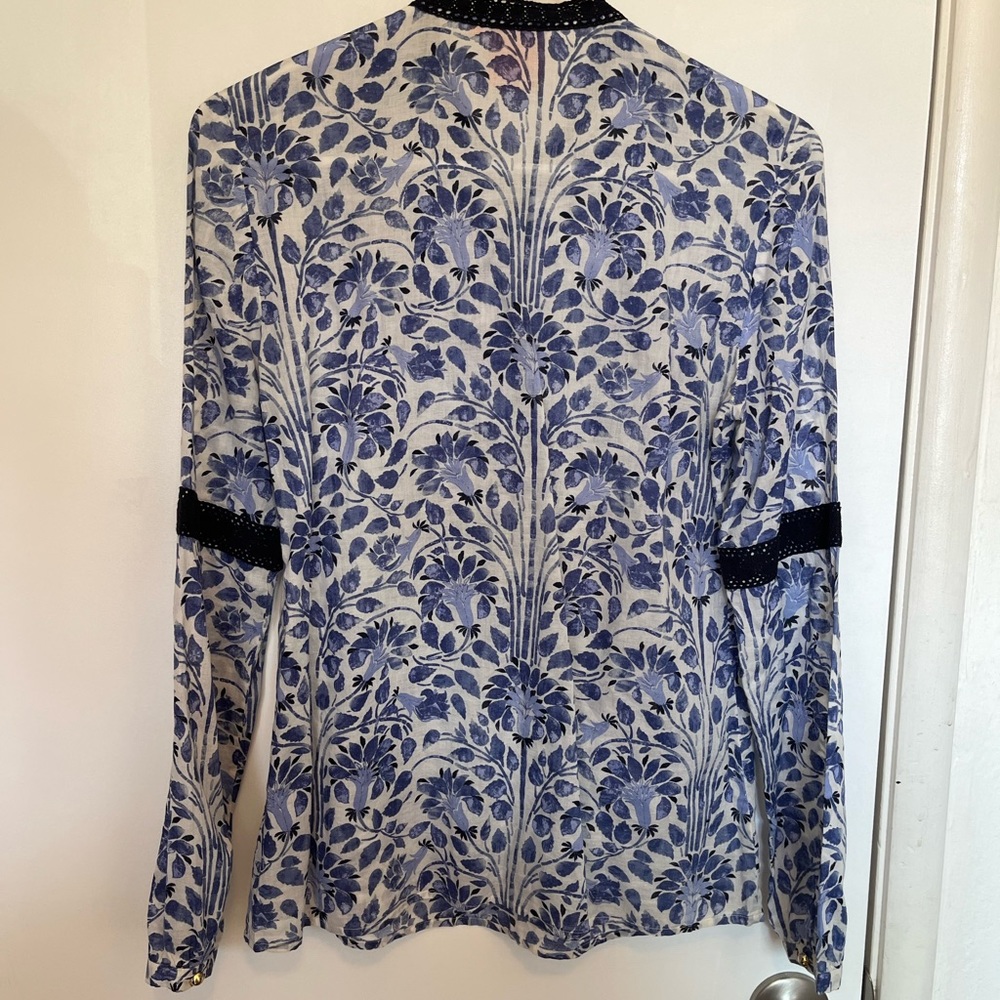 Tory Burch Gracelynn blue tassel top - Picture 4 of 9